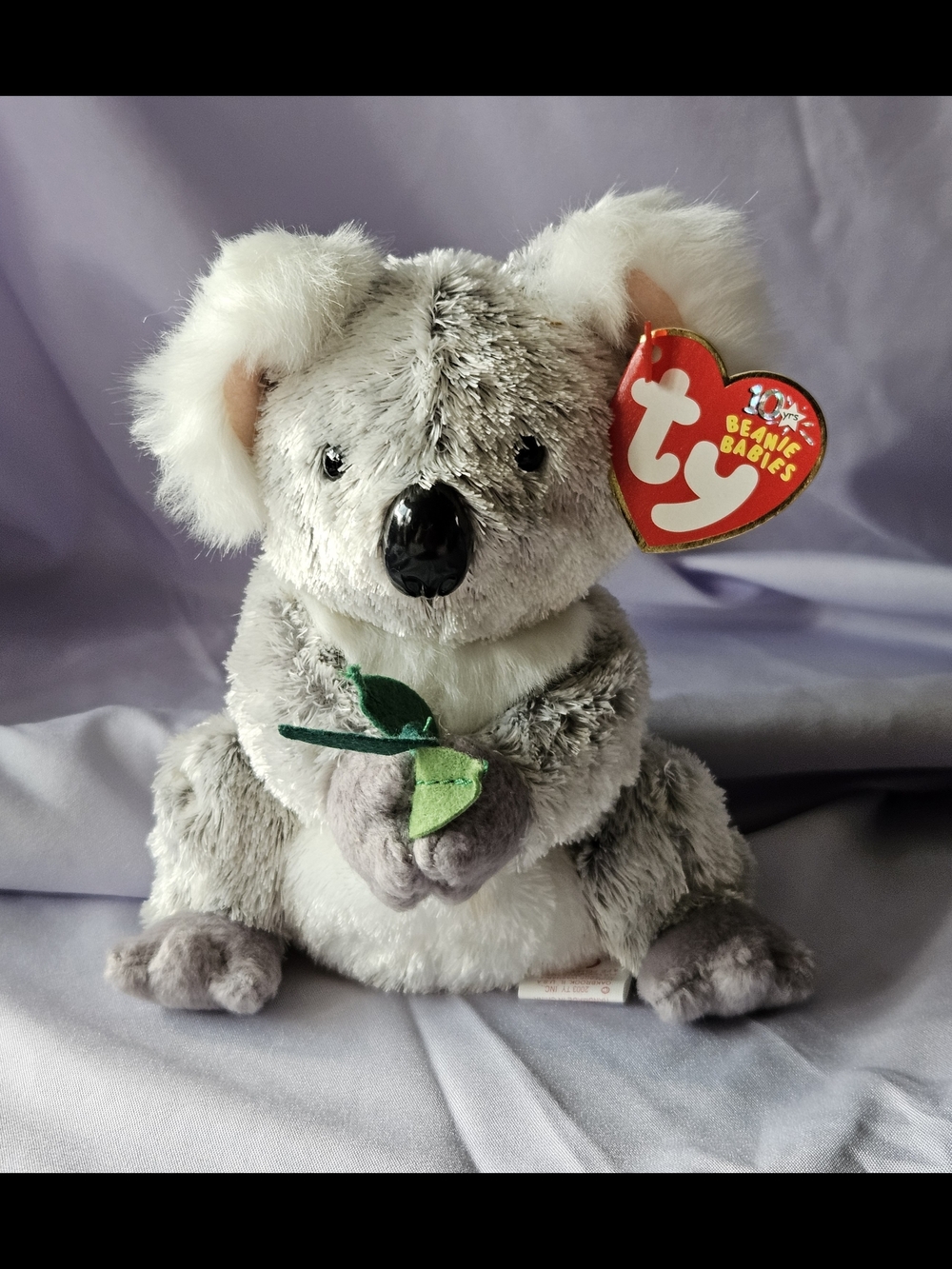 Ty Beanie Babies Grey Koala Plush Toy - Soft Grey and White